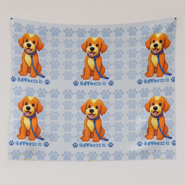 Item preview, Dobbs the doodle  paw print wallpaper designed and sold by Doodles Down South.