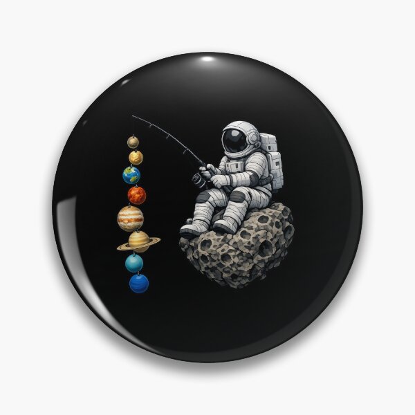 Item preview, Astronaut Fishing the Solar System Premium Space Illustration designed and sold by builtforyou.