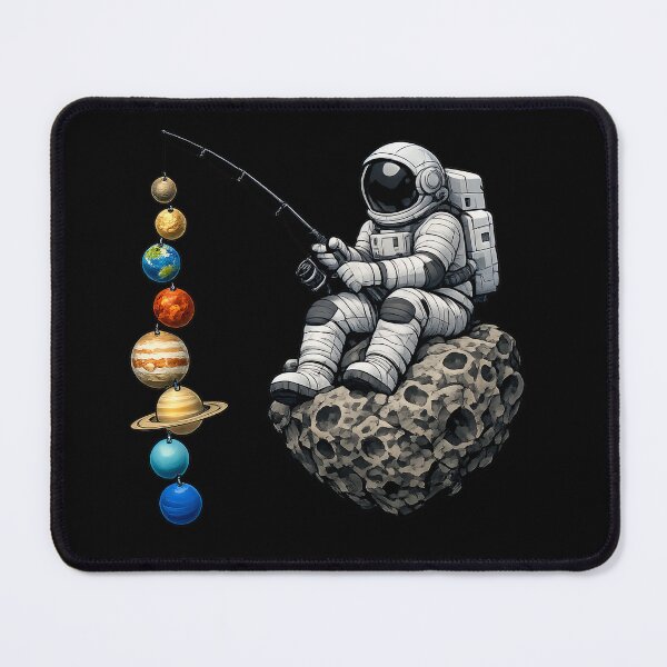 Item preview, Astronaut Fishing the Solar System Premium Space Illustration designed and sold by builtforyou.