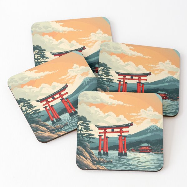 Item preview, Retro Itsukushima Shrine Travel Poster - Vintage Miyajima Japan Art designed and sold by JacksoonLester.