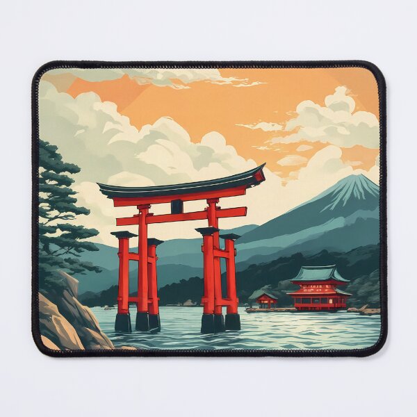 Item preview, Retro Itsukushima Shrine Travel Poster - Vintage Miyajima Japan Art designed and sold by JacksoonLester.