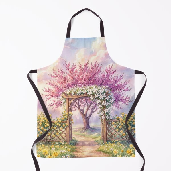 Item preview, Garden Path To The Redbud Tree designed and sold by LeoLemonAIart.