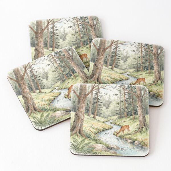 Item preview, Peaceful Deer Drinking by Forest River Nature Design designed and sold by DervoTeck2767.