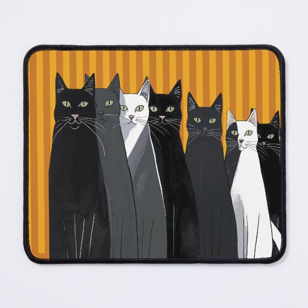 Item preview, Row of Tall Cats on Orange Stripes Halloween designed and sold by TackyTime.
