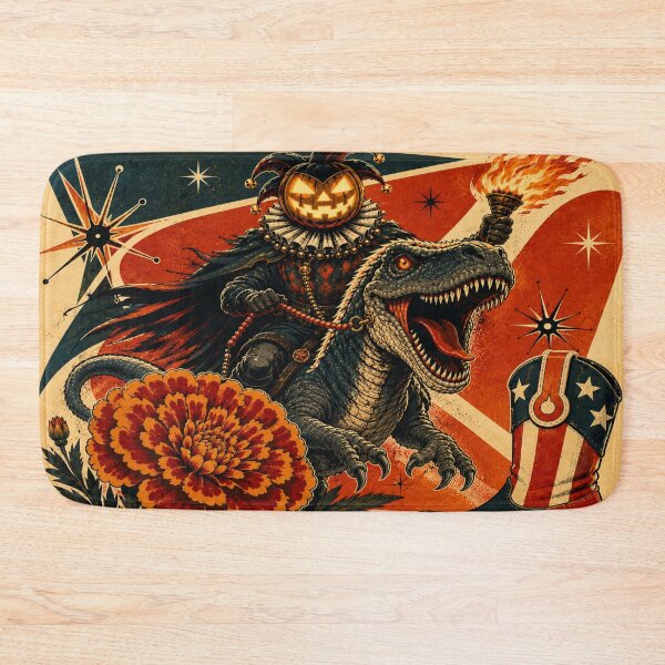Item preview, Headless Horseman Jester Ride – Mid Century Retro Fantasy Halloween Art designed and sold by TheHorsemanRidesAgain.