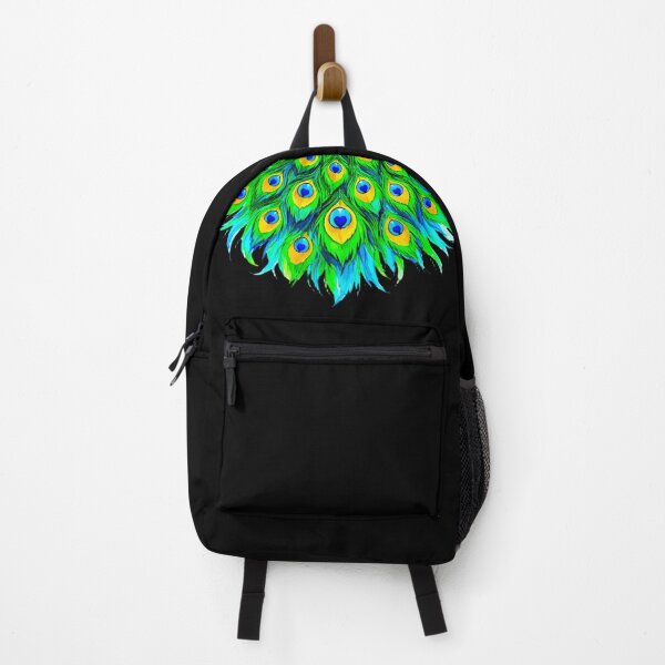 Item preview, HEARTFEATHER CASCADE – LUXE PEACOCK DREAMS SERIES - black background designed and sold by WheelieGdArt.