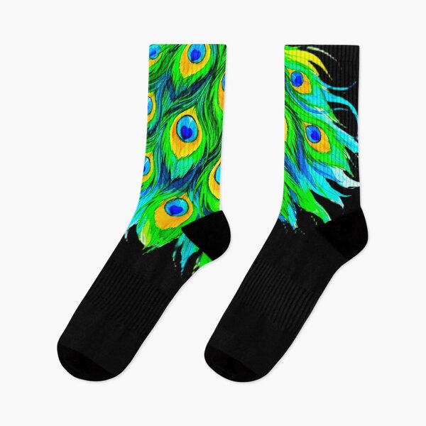 Item preview, HEARTFEATHER CASCADE – LUXE PEACOCK DREAMS SERIES - black background designed and sold by WheelieGdArt.