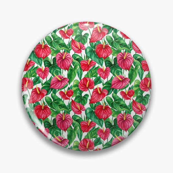 Item preview, Anthurium Flamingo Flower Tropical Watercolor Seamless Pattern designed and sold by Inkworksbyshery.
