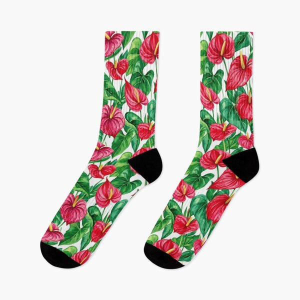 Item preview, Anthurium Flamingo Flower Tropical Watercolor Seamless Pattern designed and sold by Inkworksbyshery.