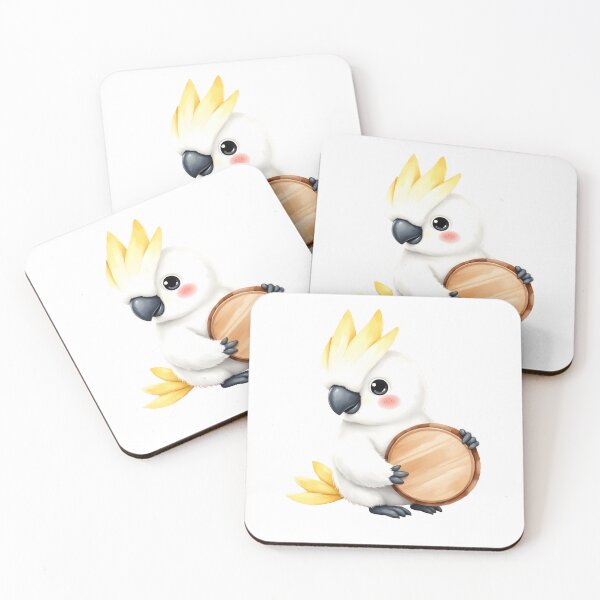 Item preview, Cute Cockatoo Holding Wooden Sign designed and sold by Passionread.