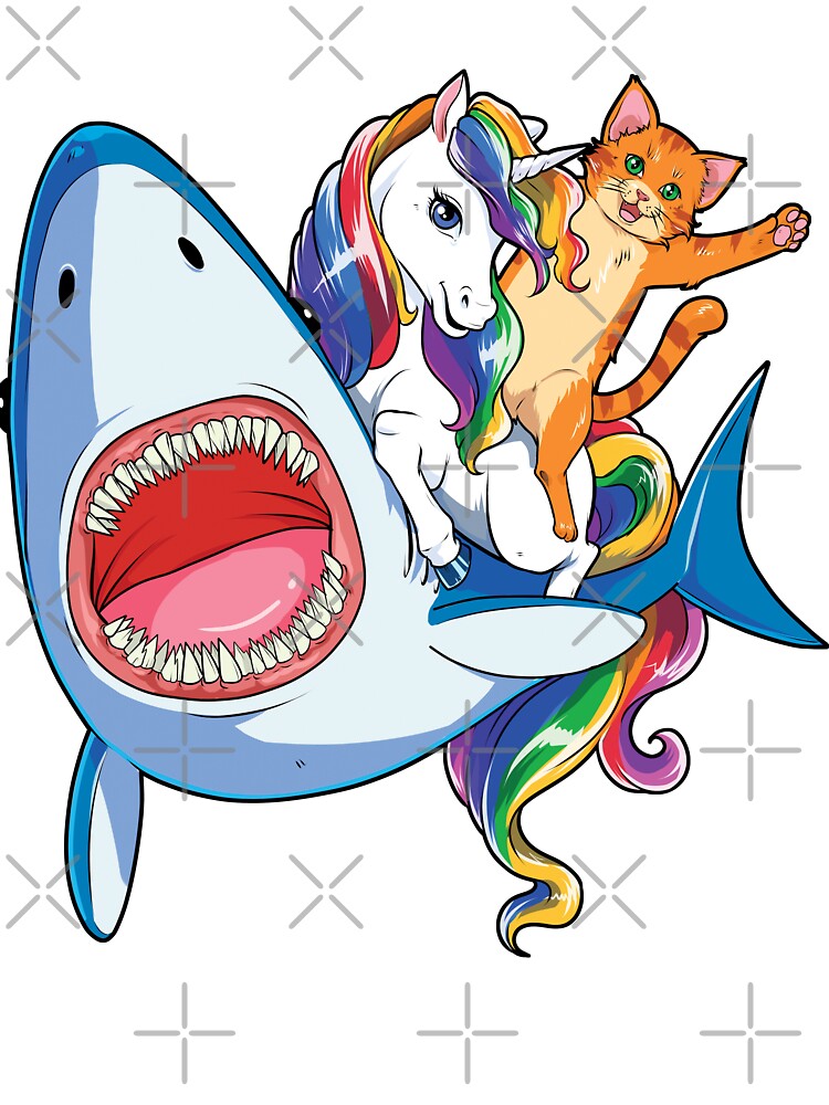 cat shark rainbow shirt