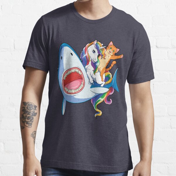 Cat shark rainbow shirt sale