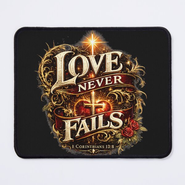 Item preview, Love Never Fails Scripture Faith Design designed and sold by ButterflyHolly Resource.