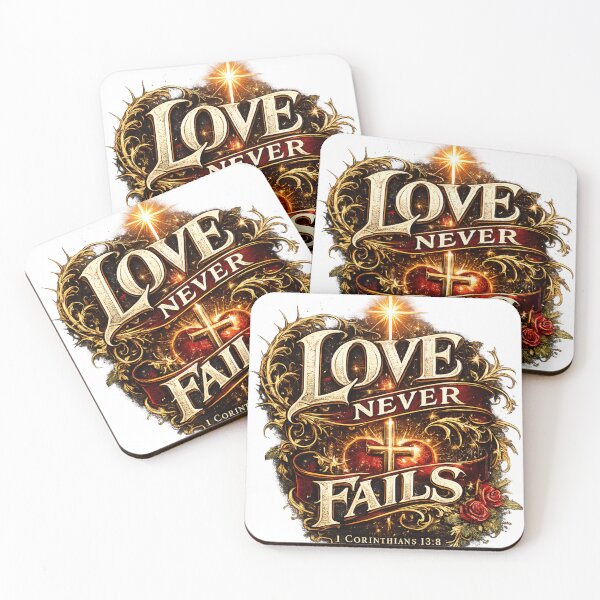 Item preview, Love Never Fails Scripture Faith Design designed and sold by ButterflyHolly Resource.