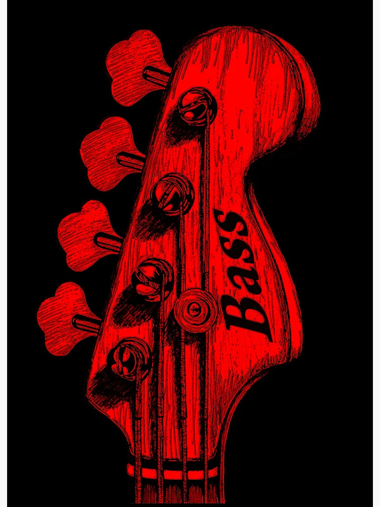 Aperçu 2 sur 2. Impression rigide avec l'œuvre BASS ROUGE créée et vendue par ROCK_WELL.