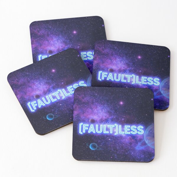 Item preview, [FAULT]LESS - Neon Galaxy Typography Cosmic Motivational Art designed and sold by AiNaturalsOnly.