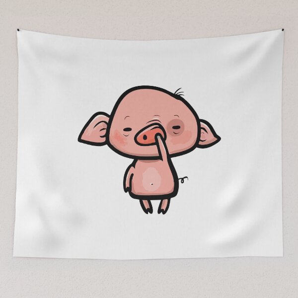 Item preview, Funny Sleepy Pig Cartoon Art - Cute Bored Piggy designed and sold by Centaurosticker.