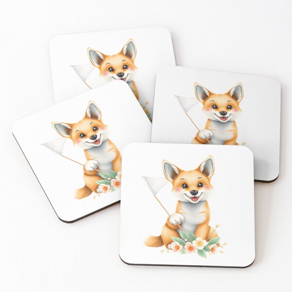 Item preview, Cute Dingo Holding White Flag With Flowers designed and sold by Passionread.