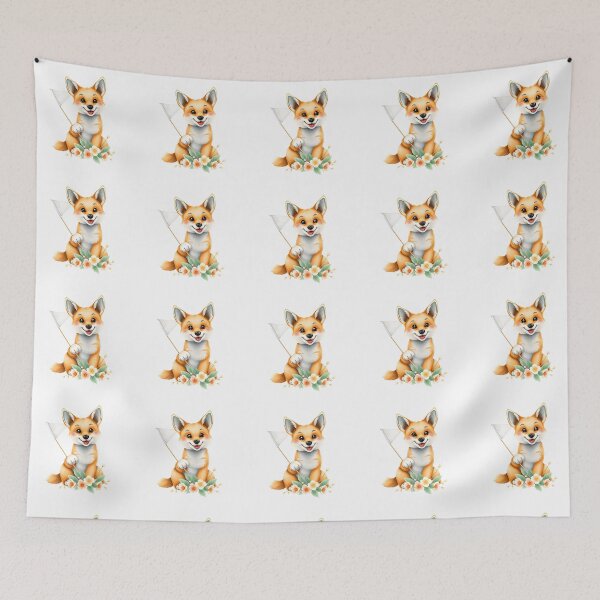 Item preview, Cute Dingo Holding White Flag With Flowers designed and sold by Passionread.