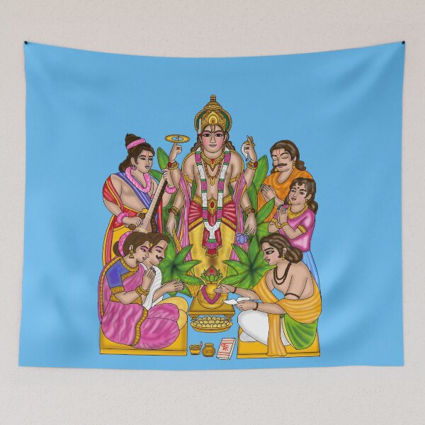 Item preview, Satya Narayana Artwork | Divine Hindu Spiritual Digital Illustration designed and sold by Harshit_Digital_Arts.