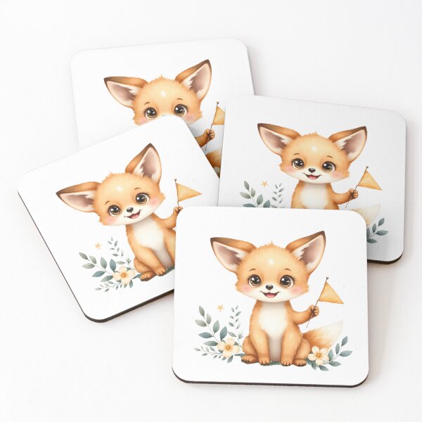 Item preview, Cute Baby Dingo With Golden Flag and Flowers designed and sold by Passionread.