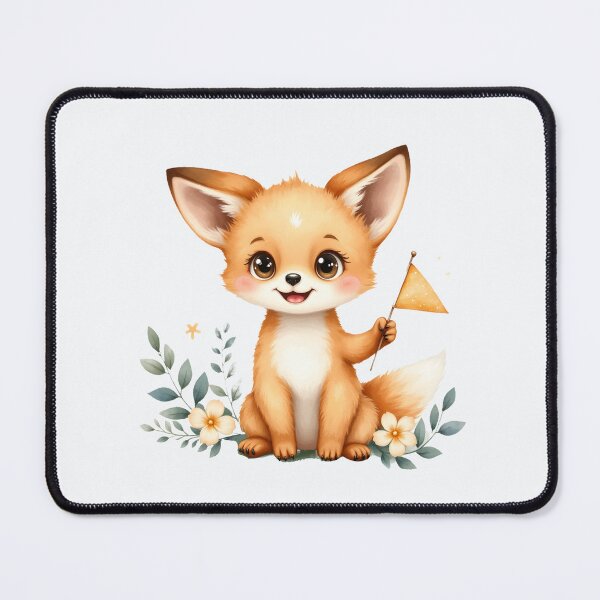 Item preview, Cute Baby Dingo With Golden Flag and Flowers designed and sold by Passionread.