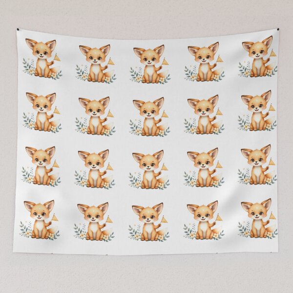 Item preview, Cute Baby Dingo With Golden Flag and Flowers designed and sold by Passionread.