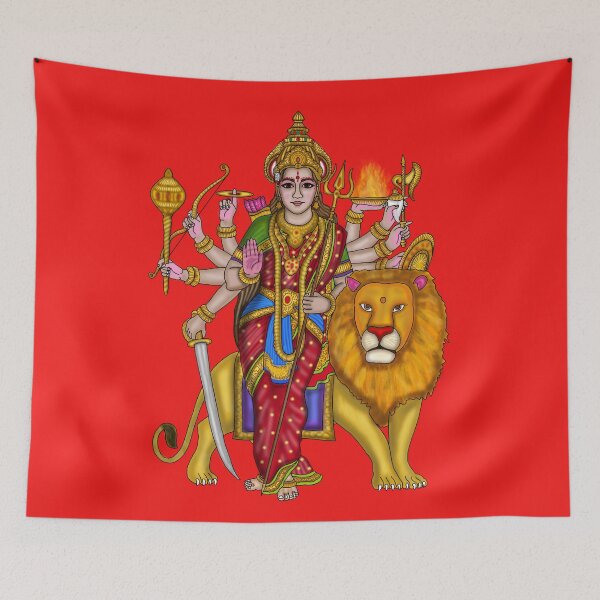 Artikelvorschau, Kunstwerk der Göttin Durga | Digitale Illustration der göttlichen hinduistischen Göttin entworfen und verkauft von Harshit_Digital_Arts.
