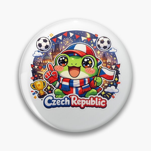 Item preview, Cute Kawaii Frog Czech Football Fan Sticker designed and sold by Cozy404Lab.