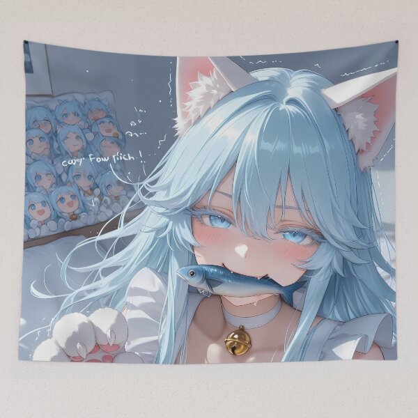 Item preview, Elfaria Albis Serfort Wistoria Wand and Sword Playful Catgirl Blue Glow designed and sold by Spraykart.