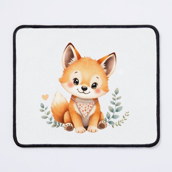 Item preview, Cute Baby Dingo With Floral Bandana and Hearts designed and sold by Passionread.