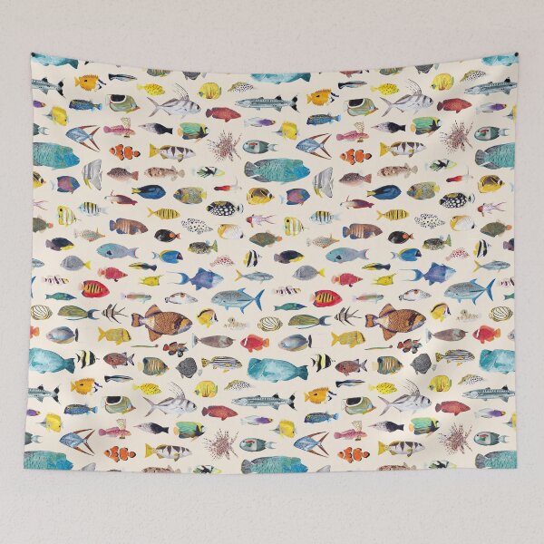 Item preview, INDO PACIFIC REEF FISHES POSTER-beige line designed and sold by BEATRIZ ABAITUA.