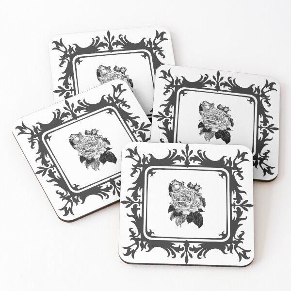 Item preview, Elegant Black and White Floral Frame Nature Design designed and sold by DervoTeck2767.