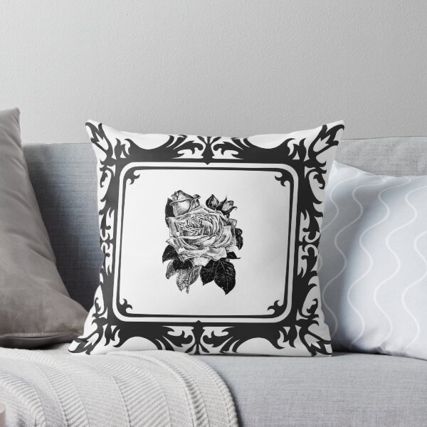 Item preview, Elegant Black and White Floral Frame Nature Design designed and sold by DervoTeck2767.