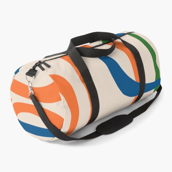 Item preview, Mid Century Modern Fine Loops Retro Pattern Blue Green Orange Mustard Beige designed and sold by kierkegaard.