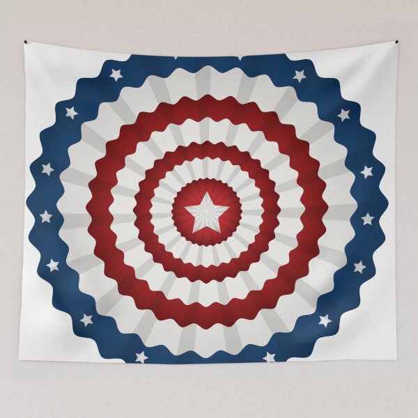 Item preview, Patriotic Red White and Blue Rosette Paper Fan designed and sold by dcohea.