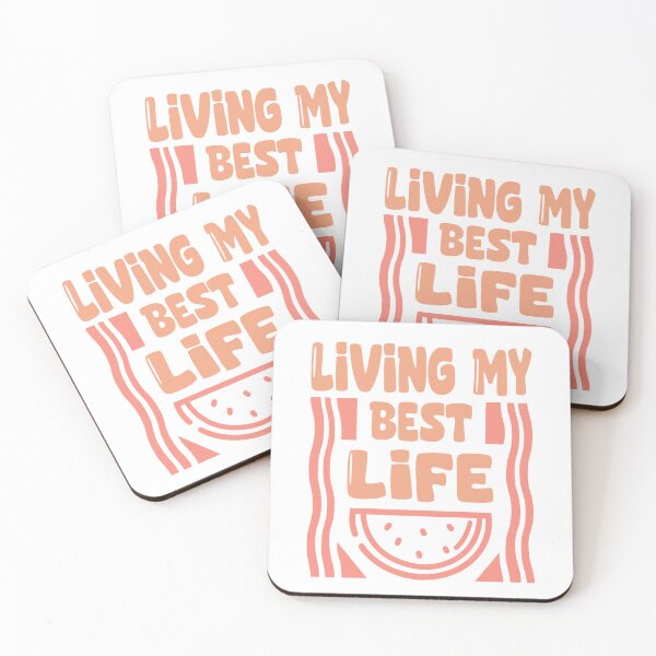 Item preview, Living My Best Life - Motivational Quote | Summer Vibes Typography Design designed and sold by THROUGH-LIFE.