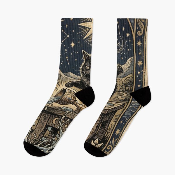 Item preview,  The Star Tarot Card Funny Black Cat Vintage Occult designed and sold by MintedMinds.