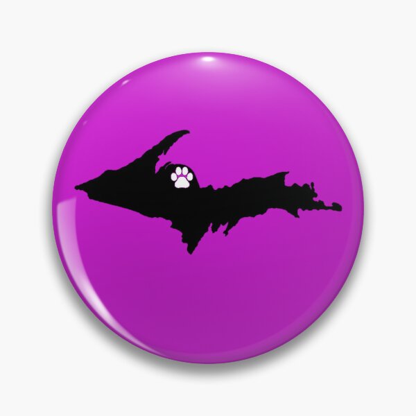 Item preview, UP map with Paw for location (black ink design) designed and sold by 2BrokeYoopers.