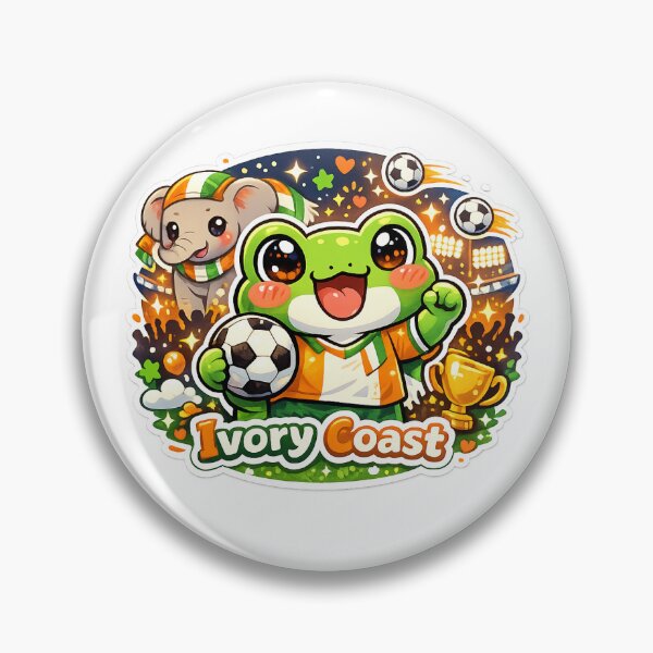 Item preview, Cute Kawaii Frog Ivory Coast Football Fan Sticker designed and sold by Cozy404Lab.