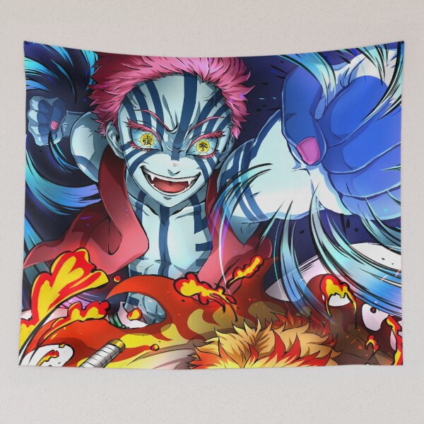 Item preview, Akaza Demon Slayer Fiery Duo Focus designed and sold by 108Recordings.