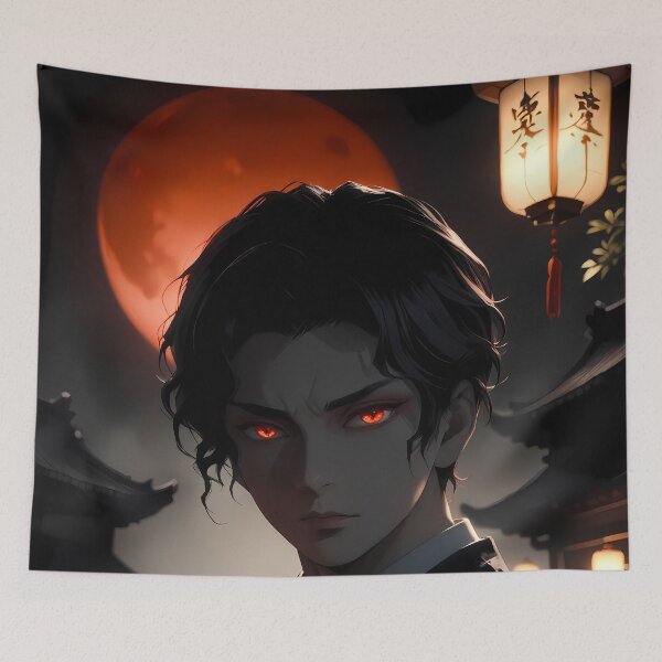 Item preview, Muzan Kibutsuji Demon Slayer Crimson Moon Lantern Portrait designed and sold by 108Recordings.
