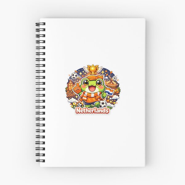 Item preview, Cute Kawaii Frog Orange Football Fan Sticker designed and sold by Cozy404Lab.