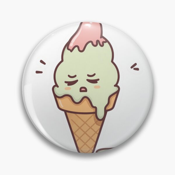 Item preview,  Blushing Melty Ice Cream Cone Kawaii Sticker designed and sold by redblink store.