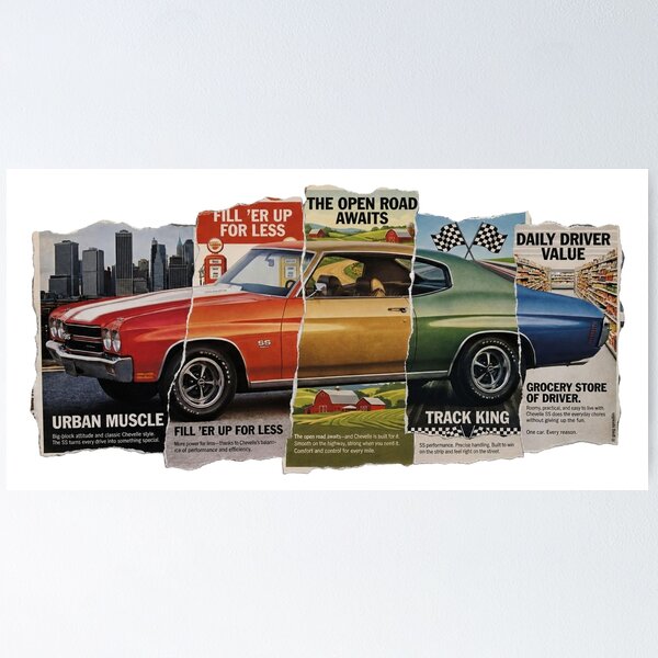 Item preview, Chevelle SS — Torn Ad Collage Series (1970 Tribute) designed and sold by Automotive Art by Greg.