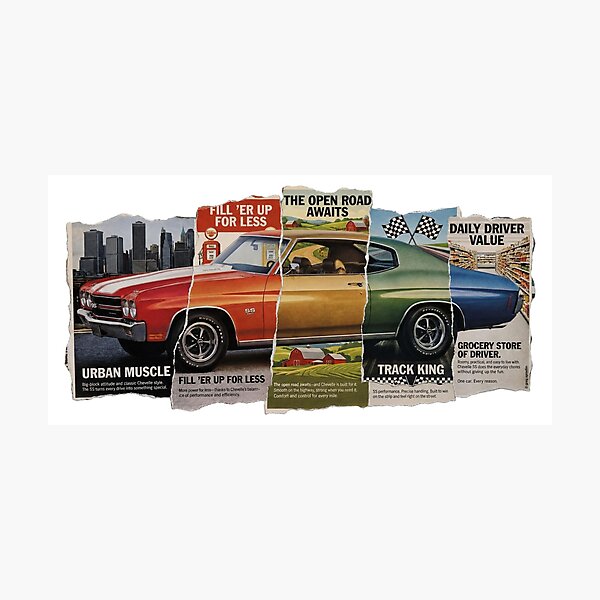 Item preview, Chevelle SS — Torn Ad Collage Series (1970 Tribute) designed and sold by Automotive Art by Greg.