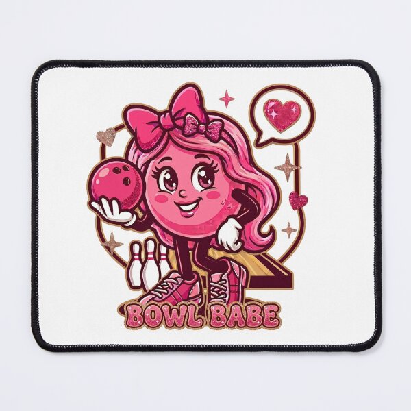 Item preview, Bowl Babe Y2K Glitter Pink Bowling Queen Graphic designed and sold by Surreal Characters & Cute Pups.
