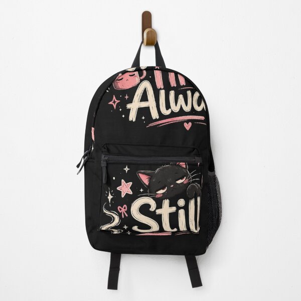 Item preview, Still Tired Always Cute Black Cat Kawaii Quote Design designed and sold by Sanika arts .
