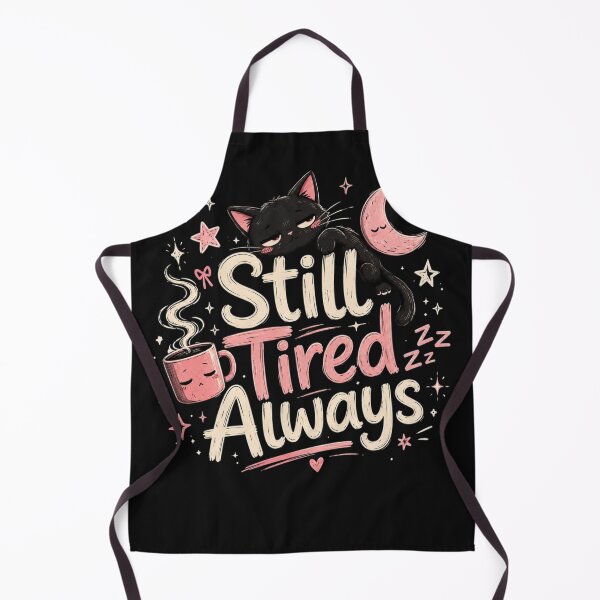 Item preview, Still Tired Always Cute Black Cat Kawaii Quote Design designed and sold by Sanika arts .