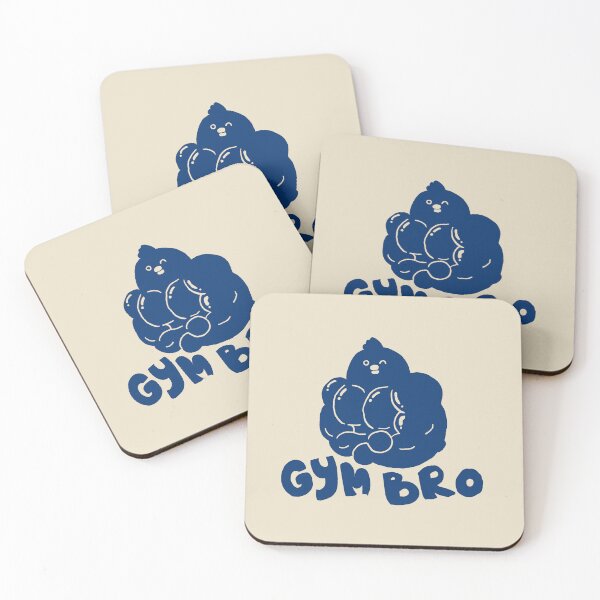 Item preview, Blue Chick Gym Bro Hand Drawn Linocut Illustration designed and sold by RNASstuff.